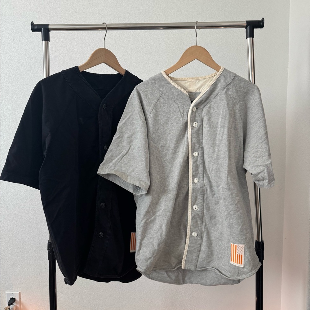 Lot of 2 x Men’s rag & bone made in USA baseball jerseys black and gray size M